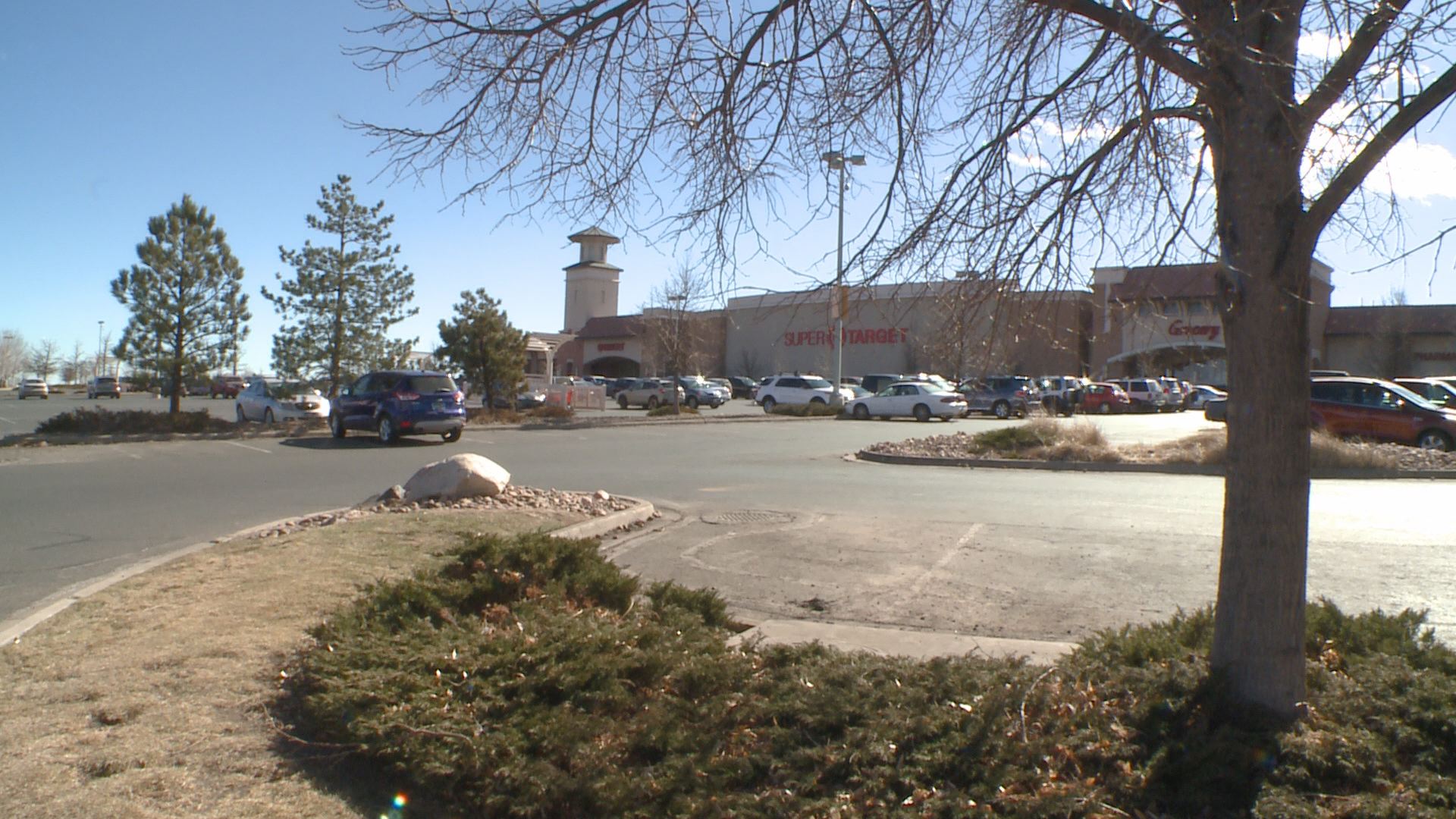 Drivers can't stop running over this rock by the Colorado Mills Target